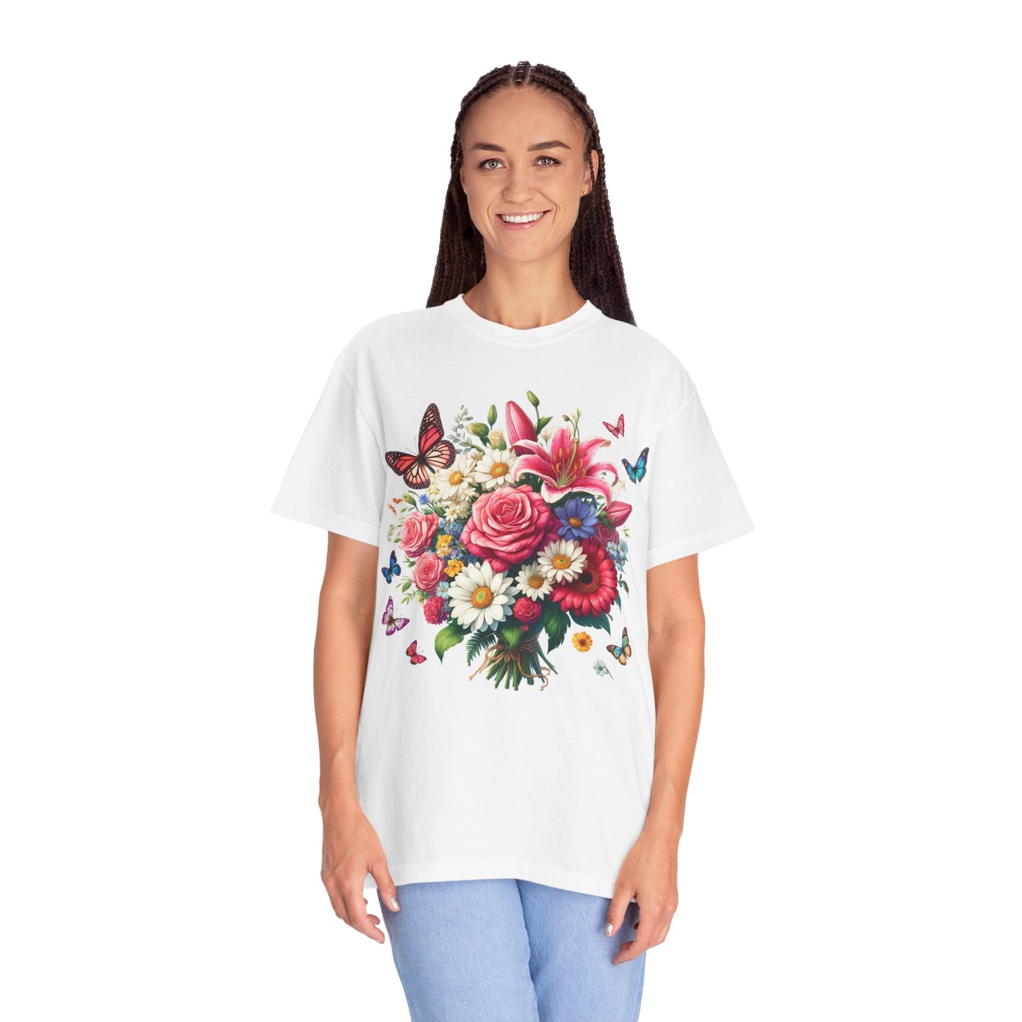 Pretty Flowers Unisex Garment-Dyed T-shirt
