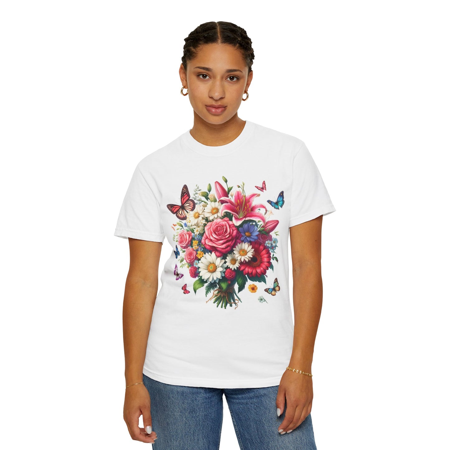 Pretty Flowers Unisex Garment-Dyed T-shirt