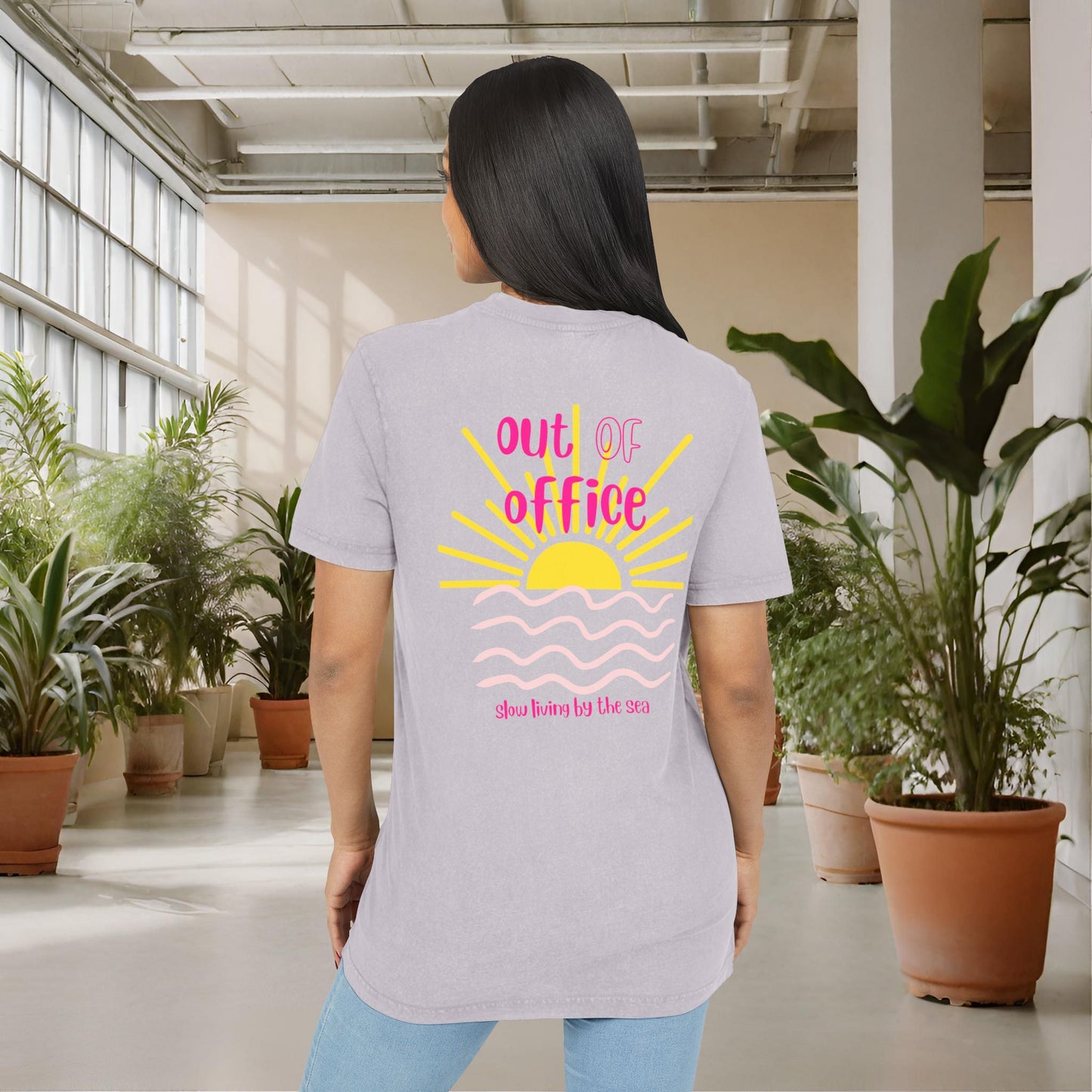 Out of Office Acid Washed Tee