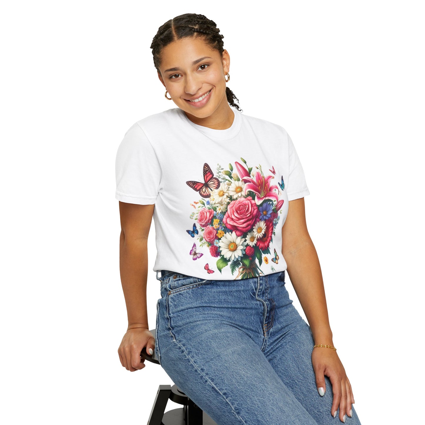 Pretty Flowers Unisex Garment-Dyed T-shirt