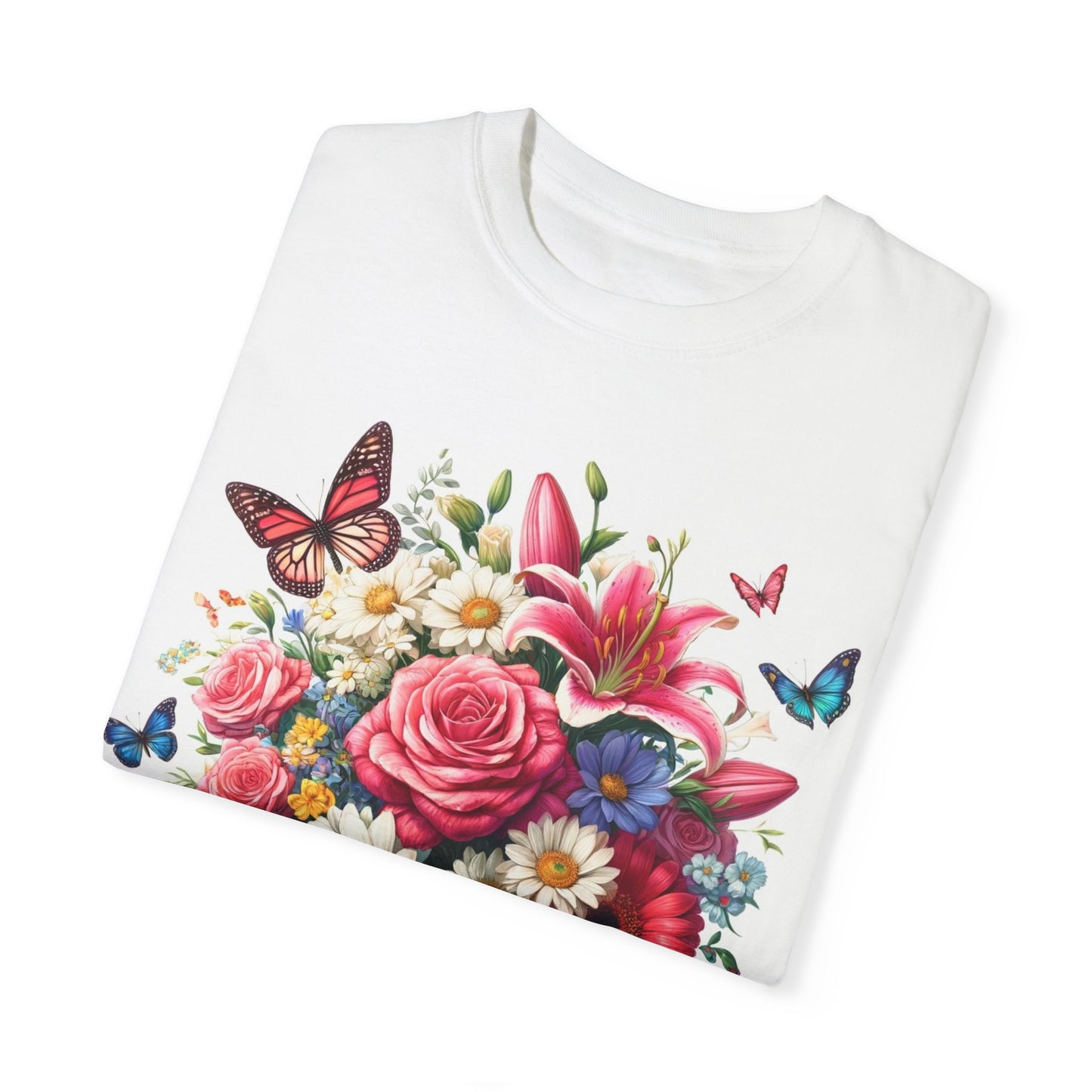 Pretty Flowers Unisex Garment-Dyed T-shirt