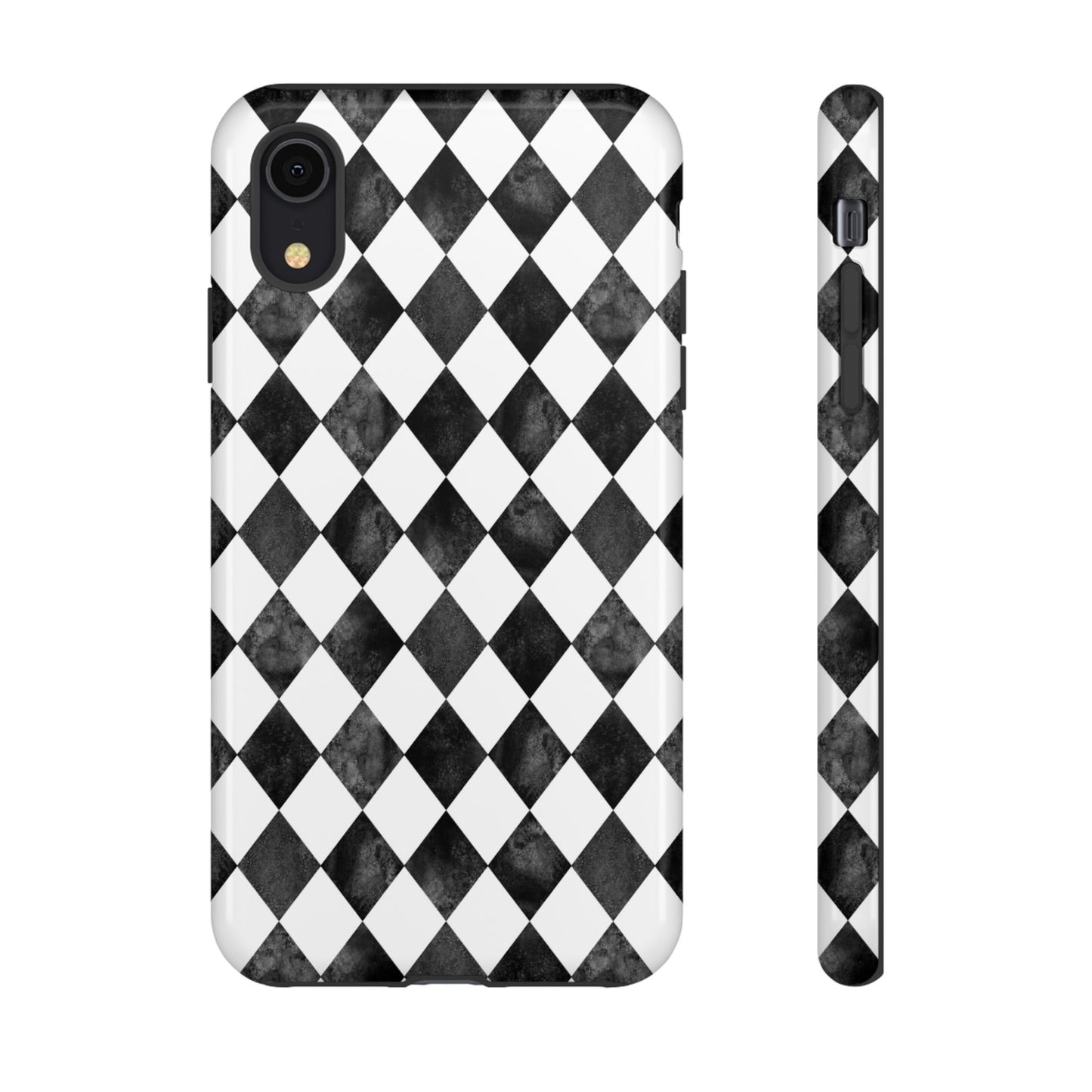 Vintage Harlequin Black & White iPhone Case