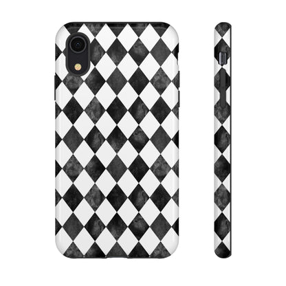 Vintage Harlequin Black & White iPhone Case
