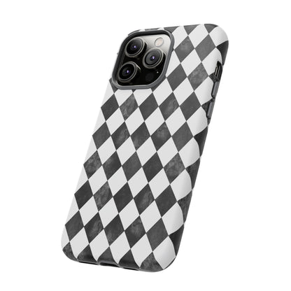 Vintage Harlequin Black & White iPhone Case