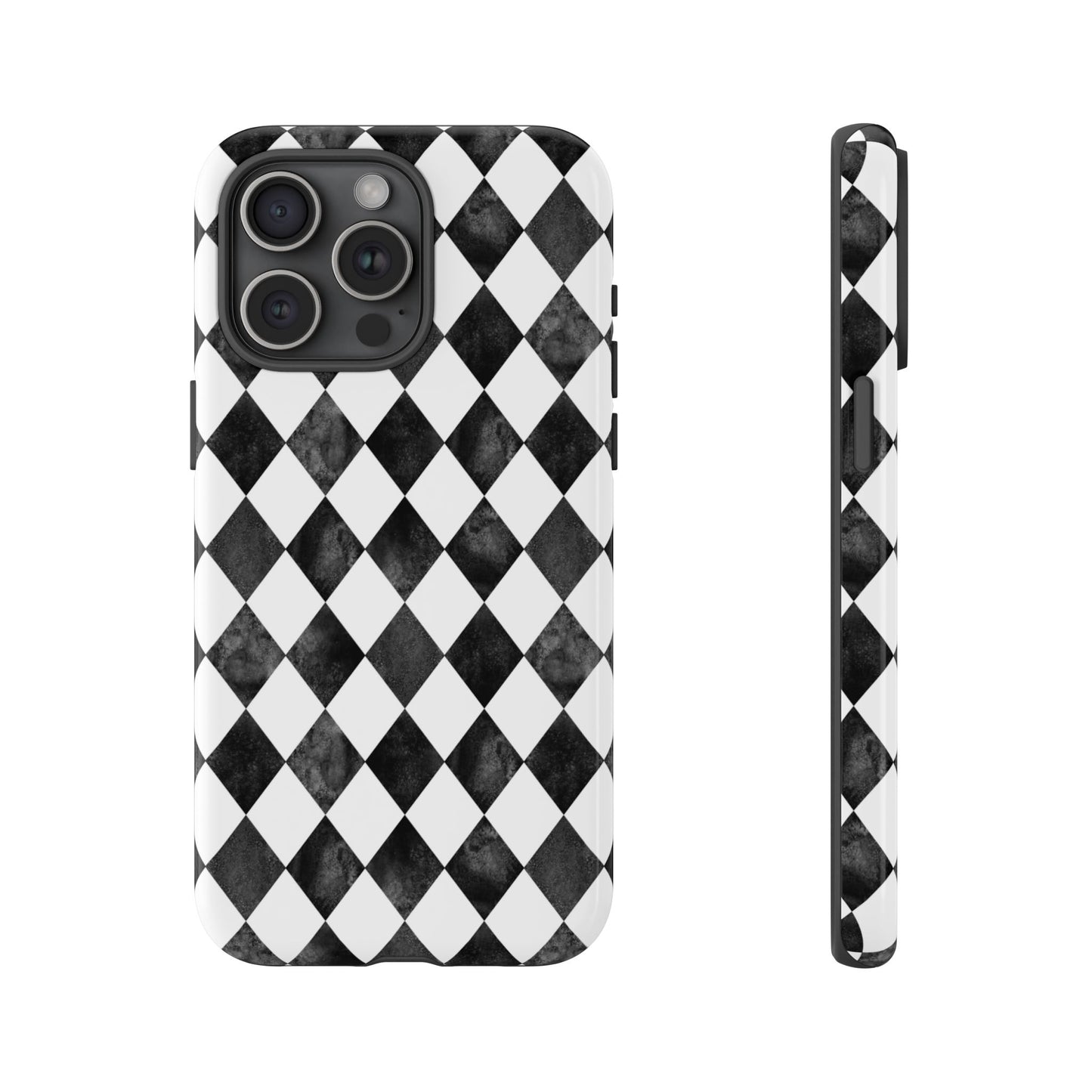 Vintage Harlequin Black & White iPhone Case