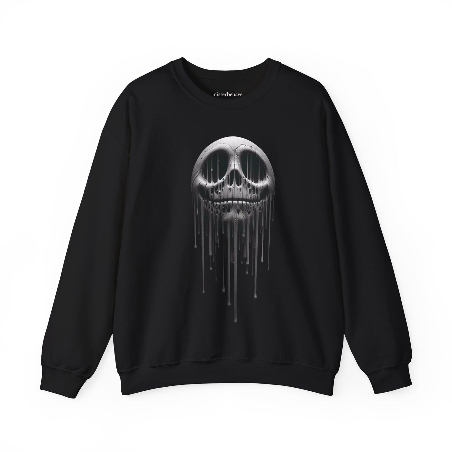 Melting Metallic Skull Crewneck Sweatshirt