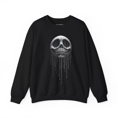 Melting Metallic Skull Crewneck Sweatshirt