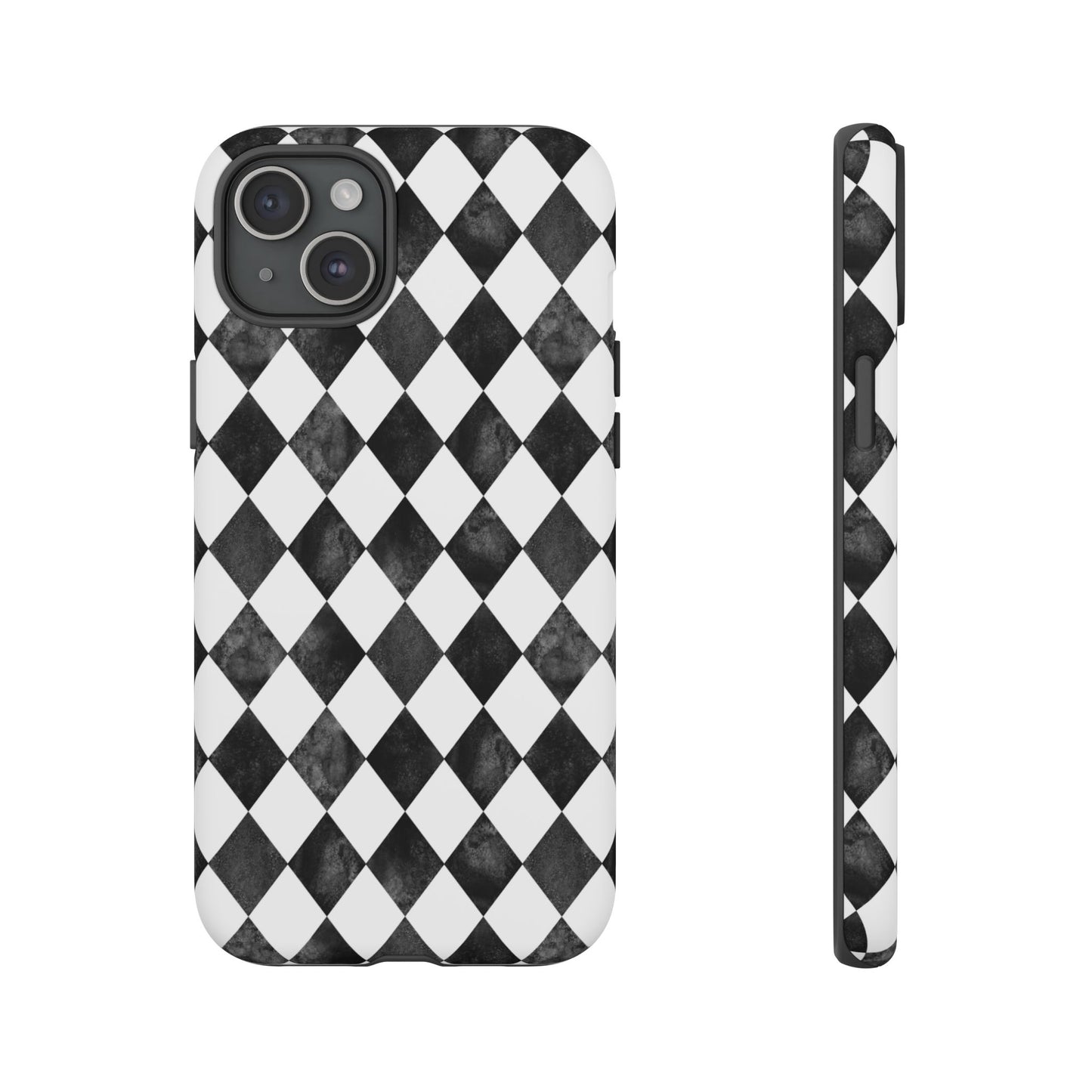 Vintage Harlequin Black & White iPhone Case