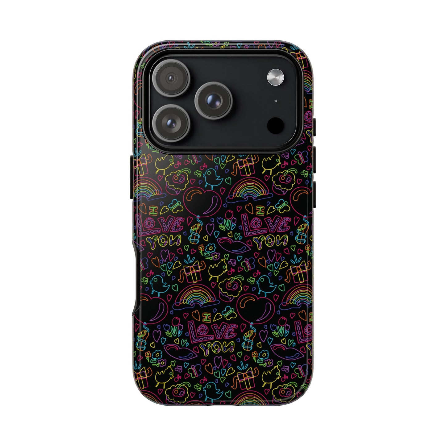 Neon Love Doodle iPhone Case