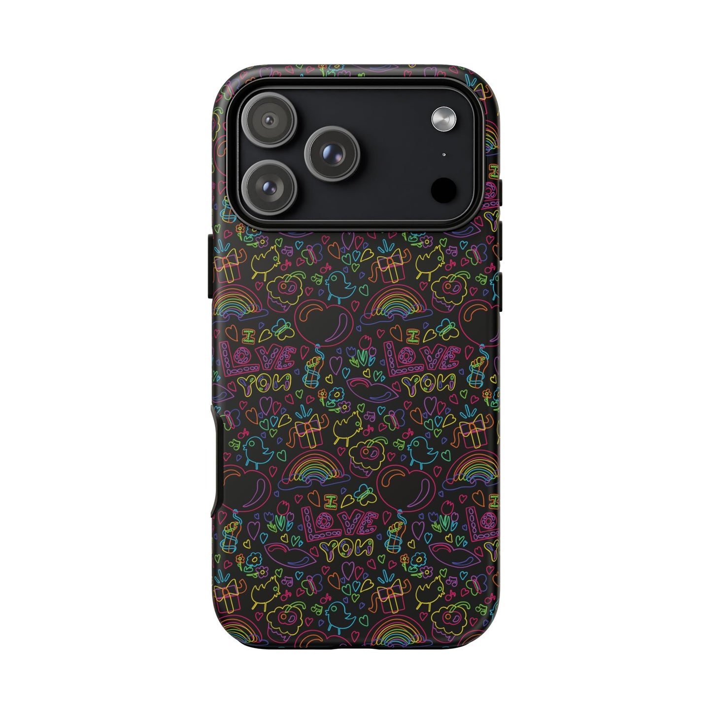 Neon Love Doodle iPhone Case