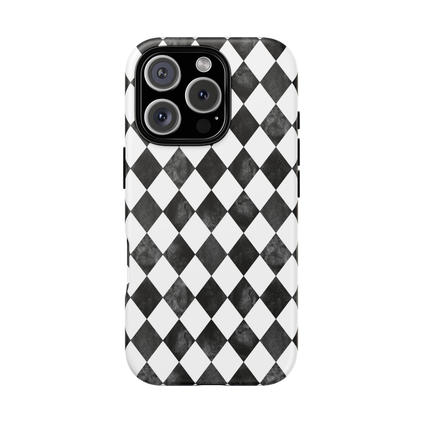 Vintage Harlequin Black & White iPhone Case