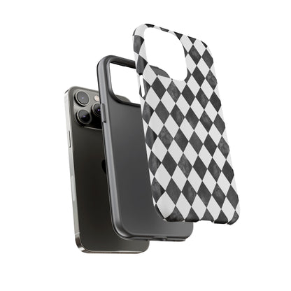 Vintage Harlequin Black & White iPhone Case