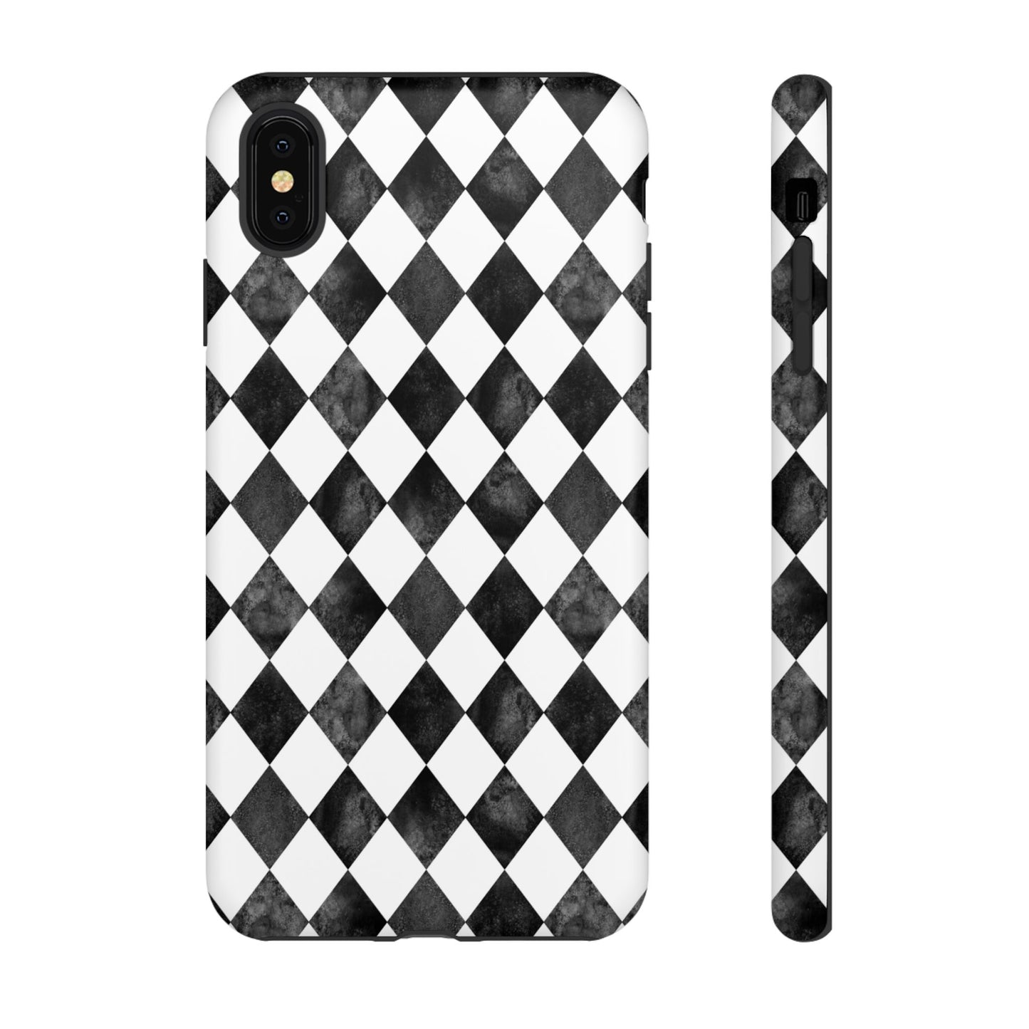 Vintage Harlequin Black & White iPhone Case