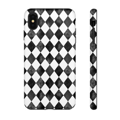 Vintage Harlequin Black & White iPhone Case