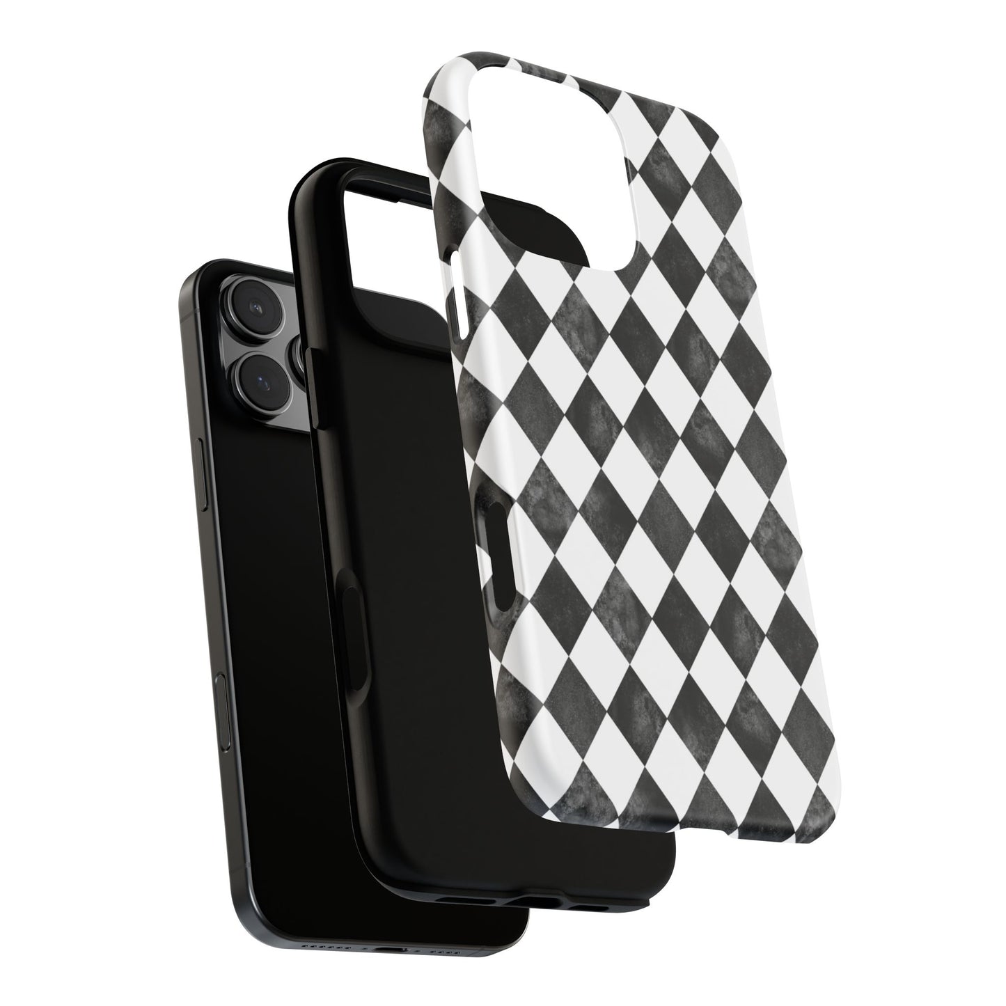 Vintage Harlequin Black & White iPhone Case