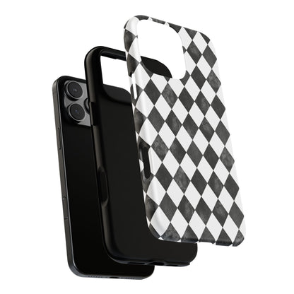 Vintage Harlequin Black & White iPhone Case