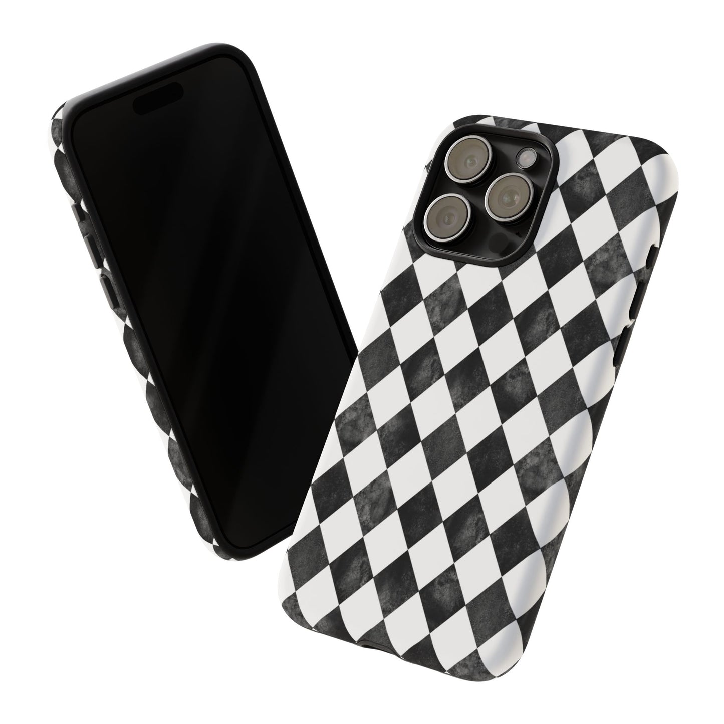 Vintage Harlequin Black & White iPhone Case