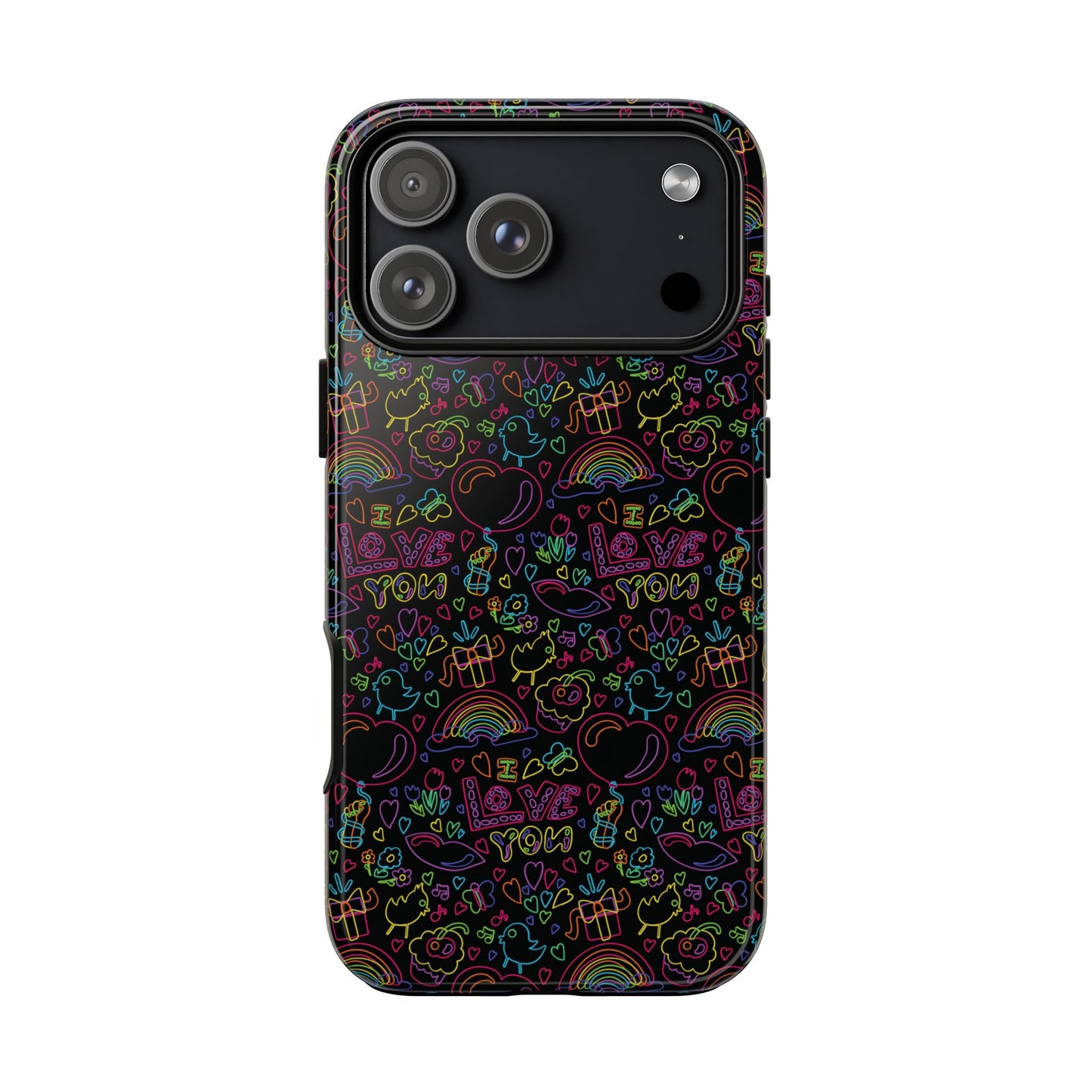 Neon Love Doodle iPhone Case