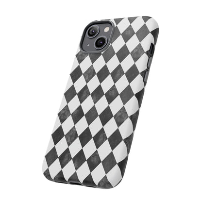 Vintage Harlequin Black & White iPhone Case