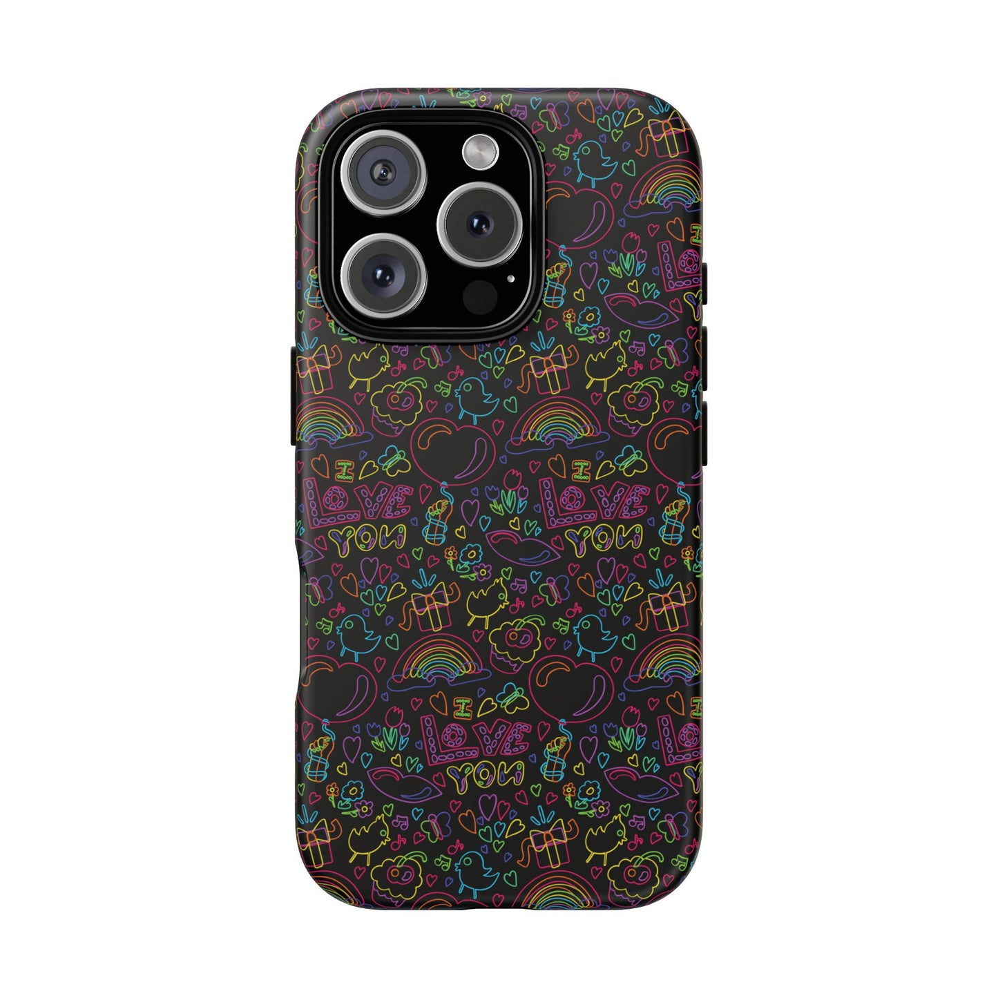 Neon Love Doodle iPhone Case