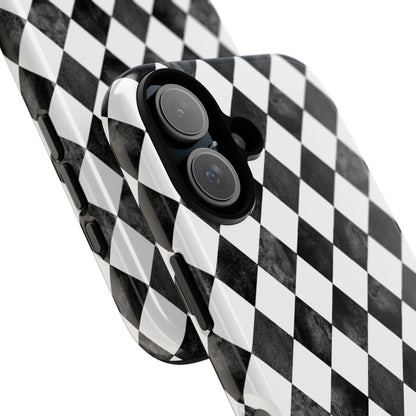 Vintage Harlequin Black & White iPhone Case