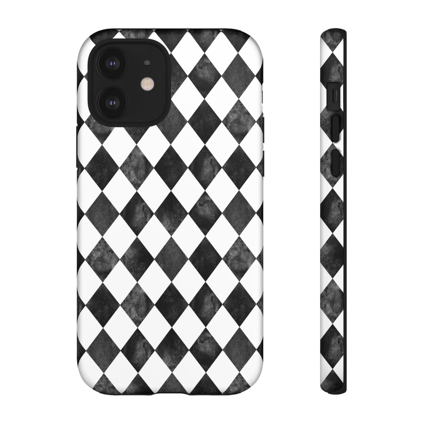 Vintage Harlequin Black & White iPhone Case