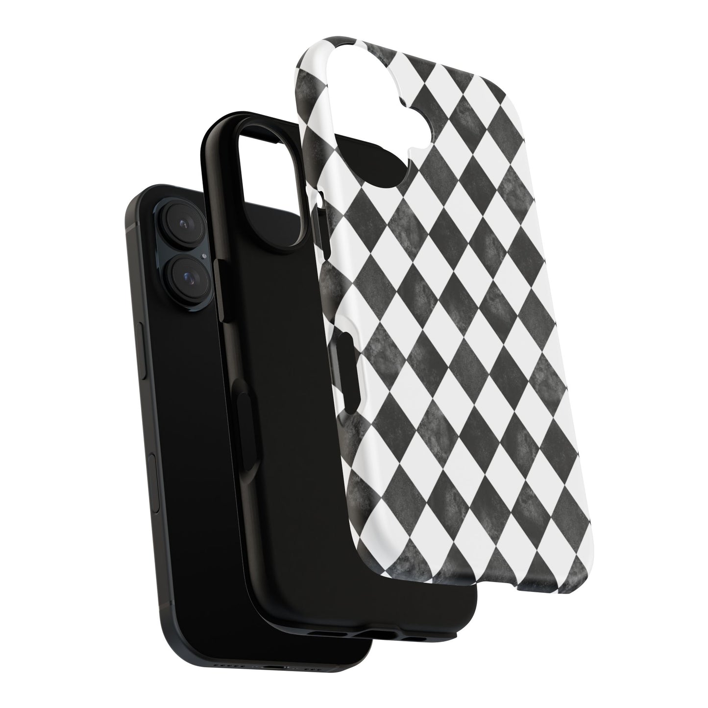 Vintage Harlequin Black & White iPhone Case