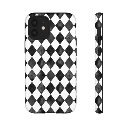 Vintage Harlequin Black & White iPhone Case