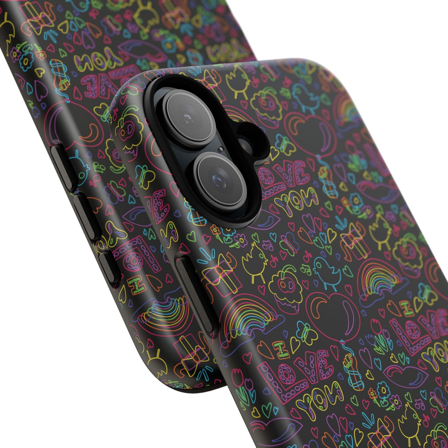 Neon Love Doodle iPhone Case