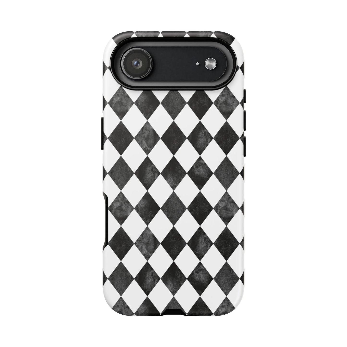 Vintage Harlequin Black & White iPhone Case
