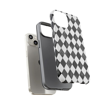 Vintage Harlequin Black & White iPhone Case