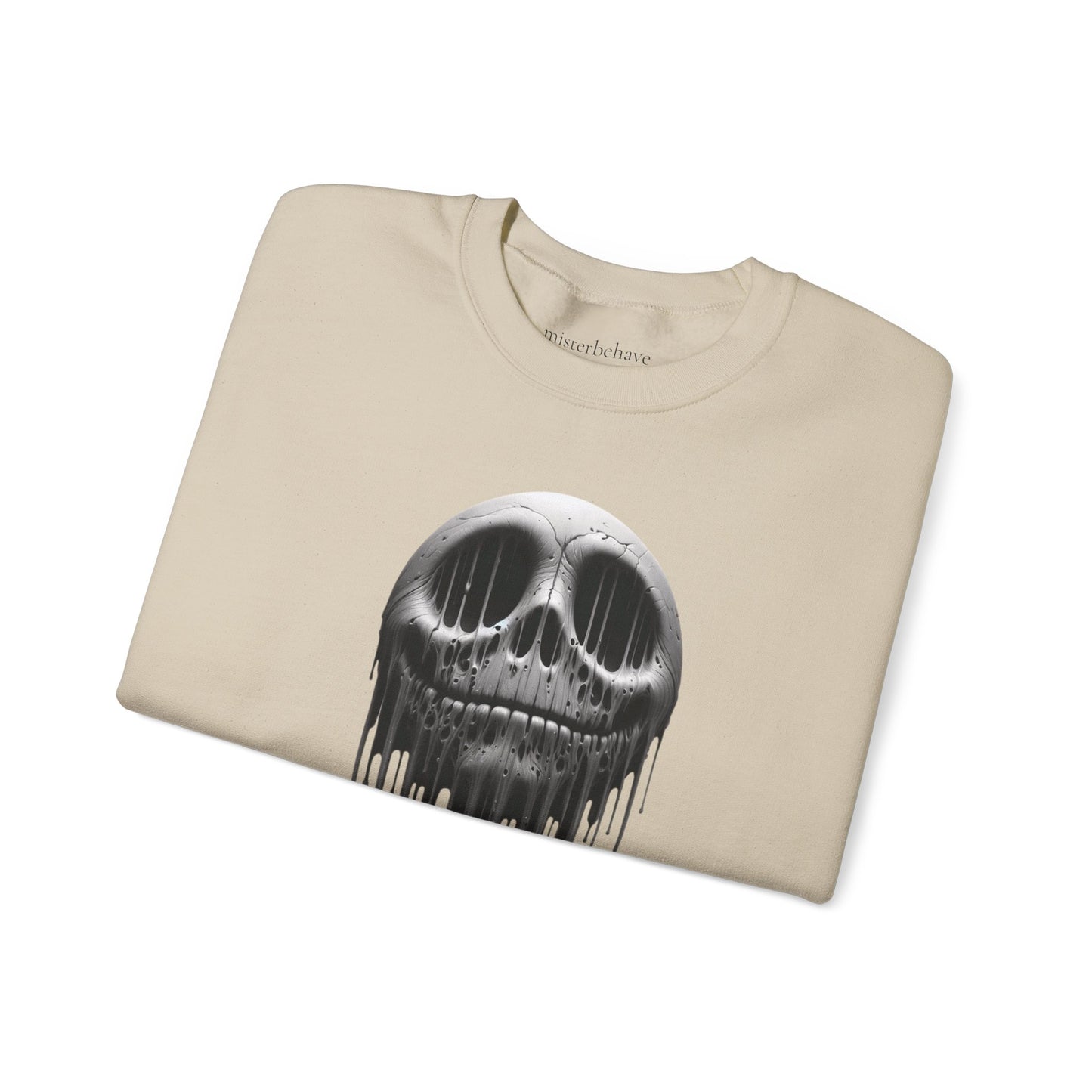 Melting Metallic Skull Crewneck Sweatshirt