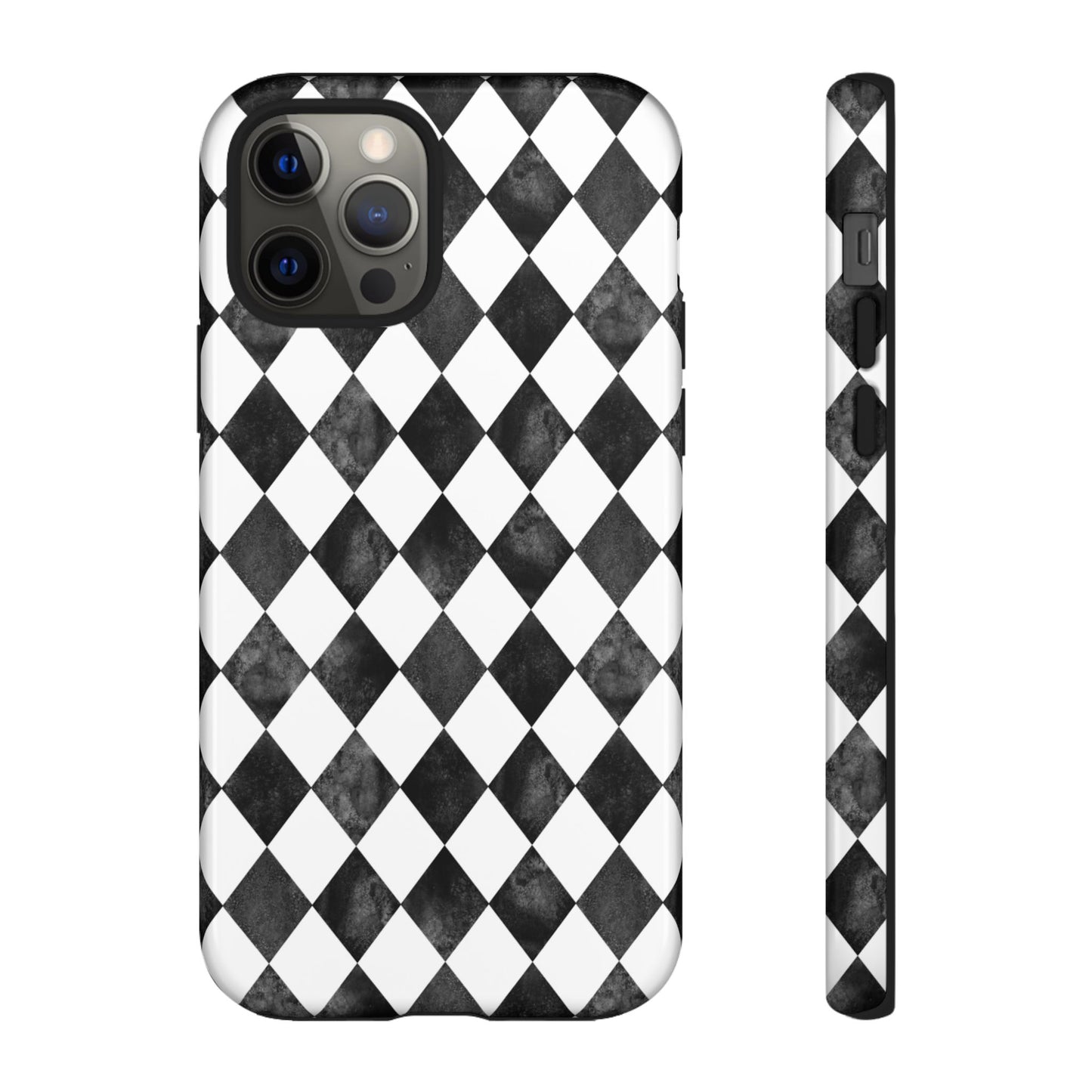 Vintage Harlequin Black & White iPhone Case