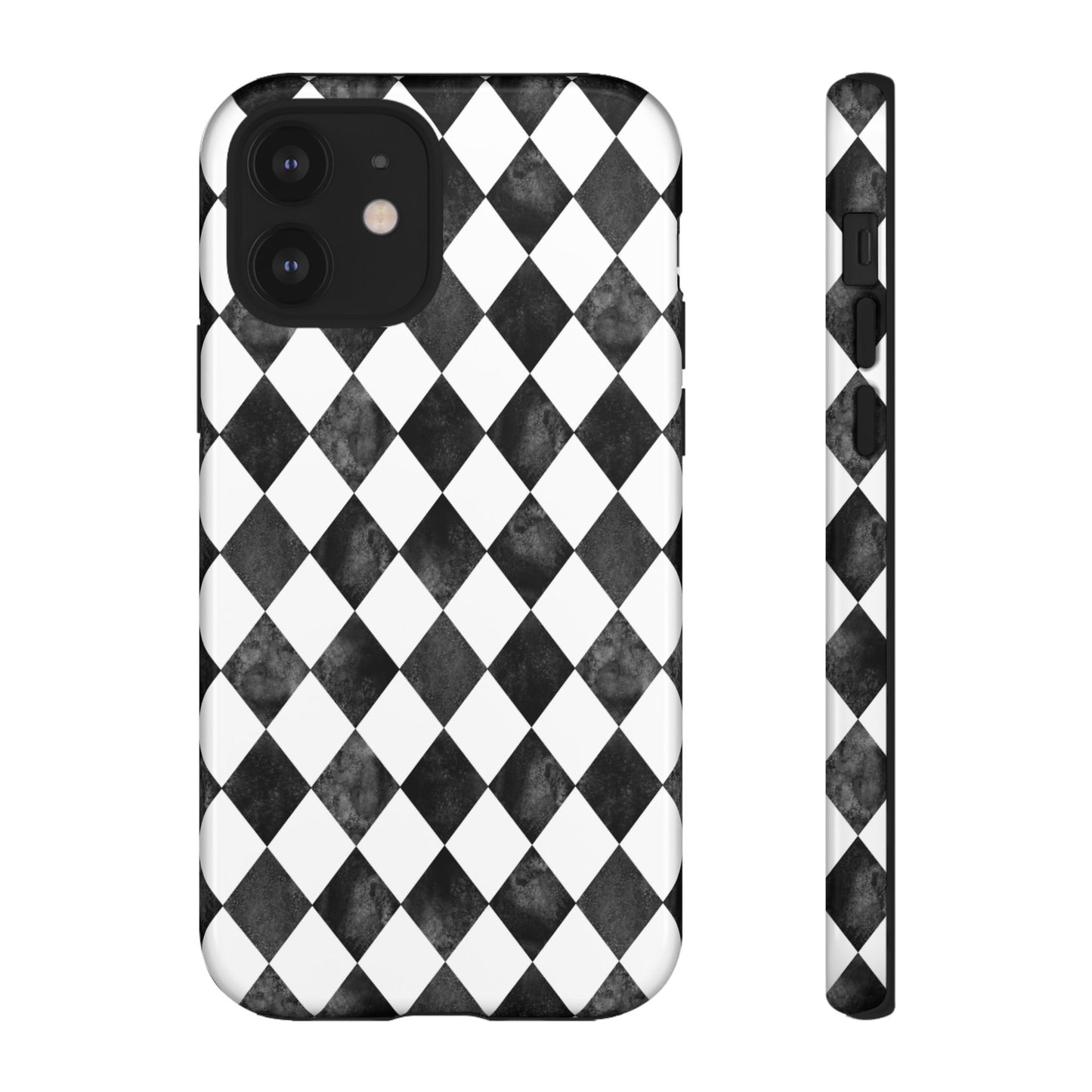 Vintage Harlequin Black & White iPhone Case