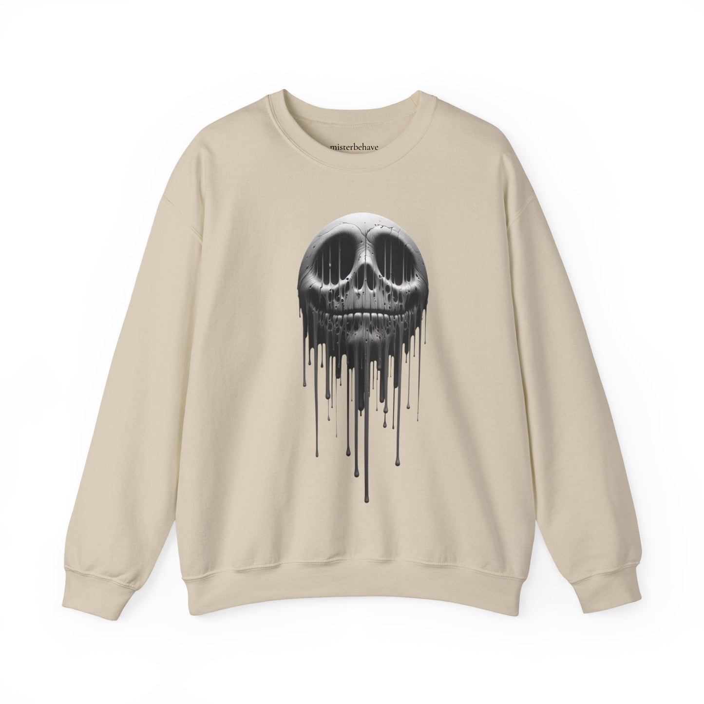 Melting Metallic Skull Crewneck Sweatshirt