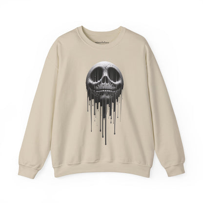 Melting Metallic Skull Crewneck Sweatshirt