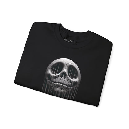 Melting Metallic Skull Crewneck Sweatshirt