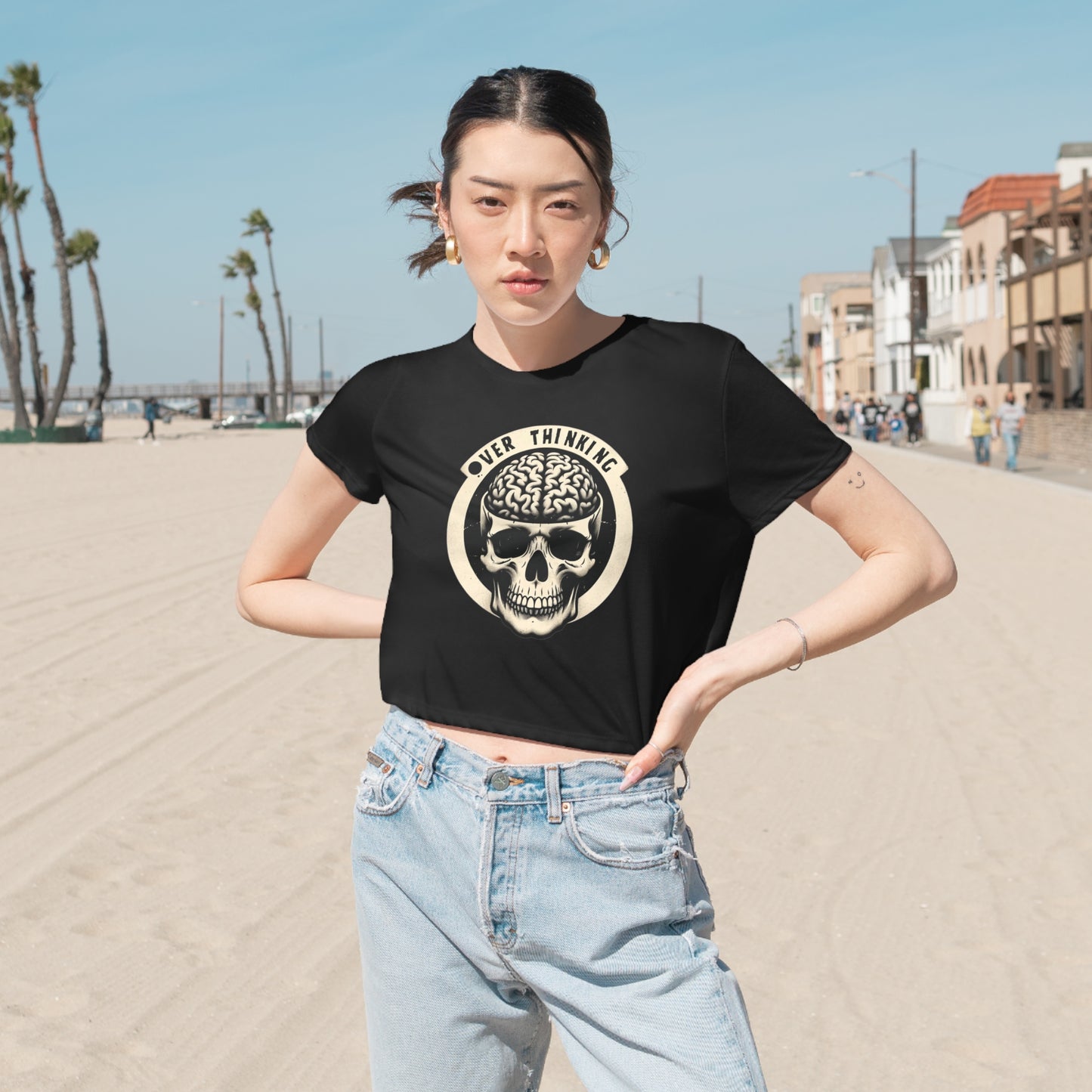 Overthinking Skelly Crop Top