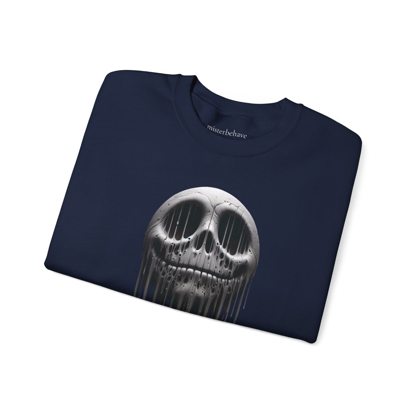 Melting Metallic Skull Crewneck Sweatshirt