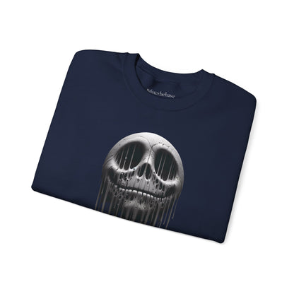 Melting Metallic Skull Crewneck Sweatshirt