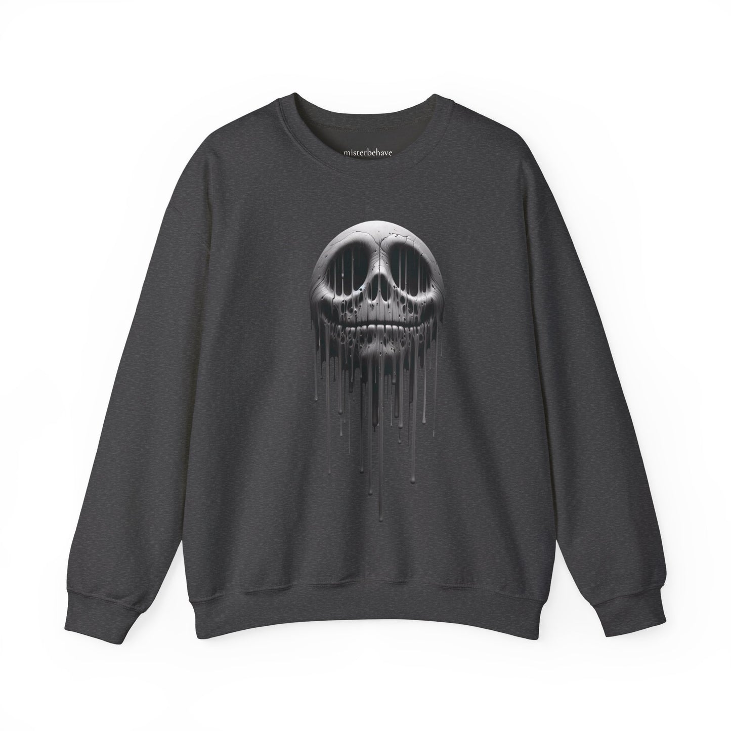 Melting Metallic Skull Crewneck Sweatshirt