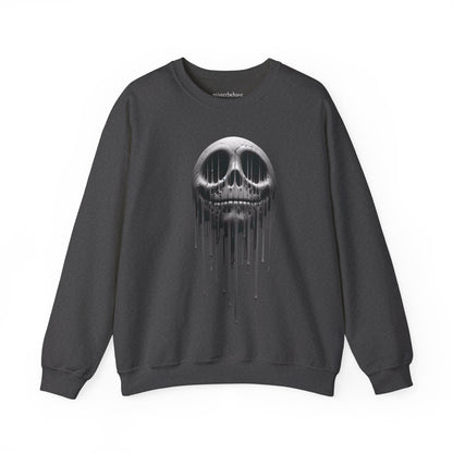 Melting Metallic Skull Crewneck Sweatshirt