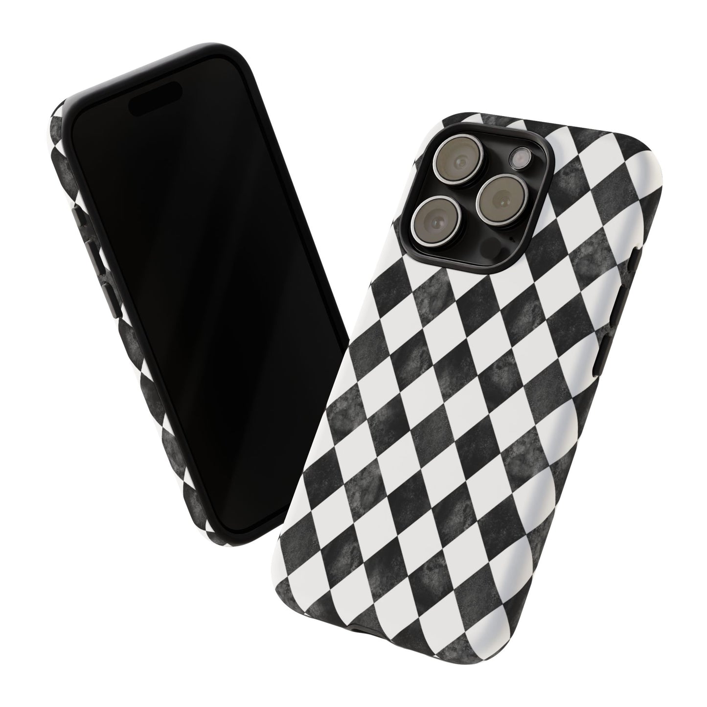 Vintage Harlequin Black & White iPhone Case