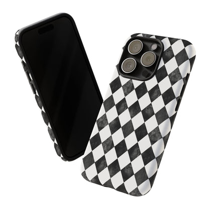 Vintage Harlequin Black & White iPhone Case