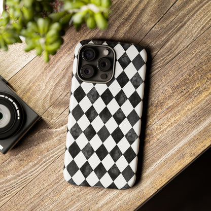 Vintage Harlequin Black & White iPhone Case