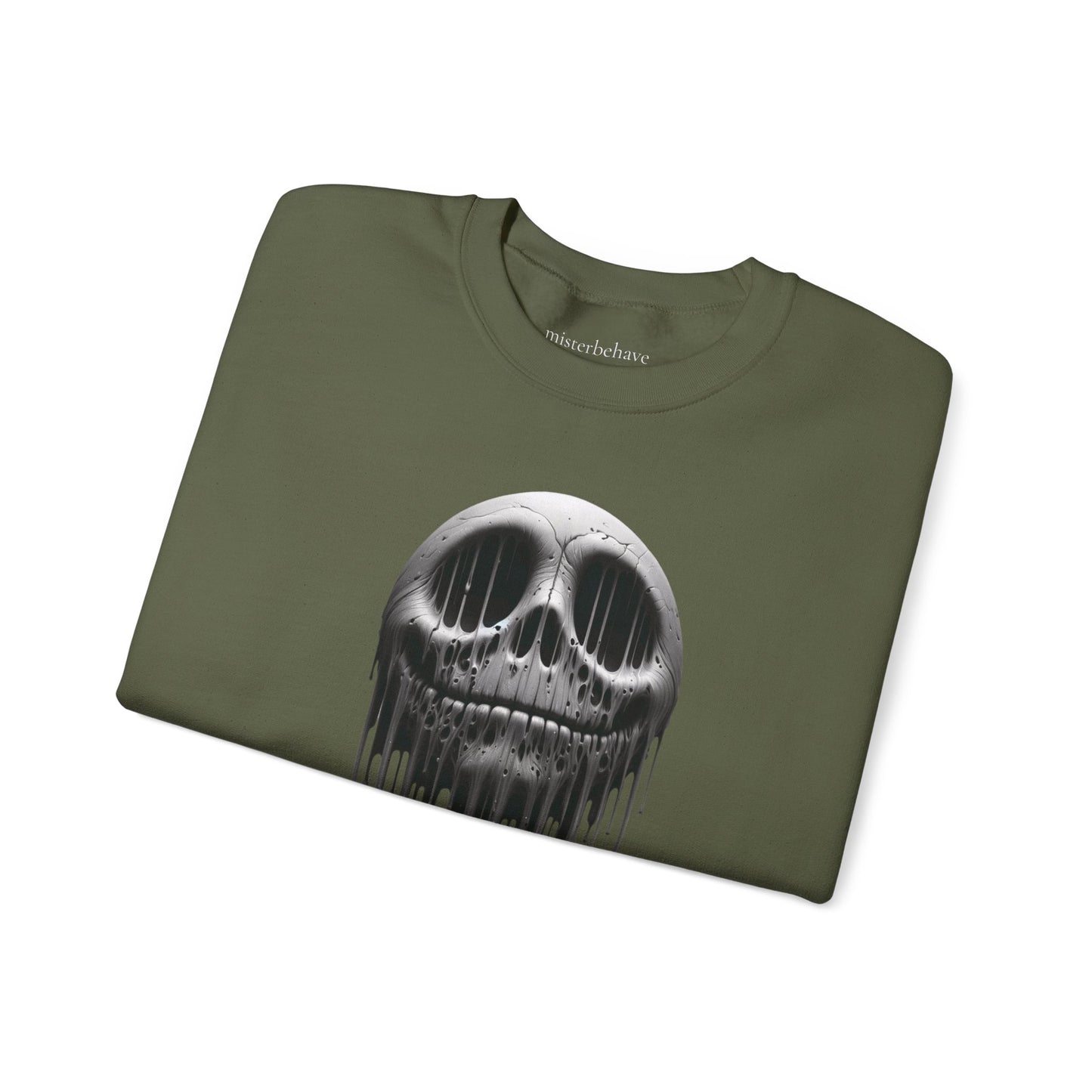 Melting Metallic Skull Crewneck Sweatshirt