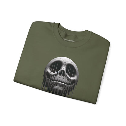 Melting Metallic Skull Crewneck Sweatshirt