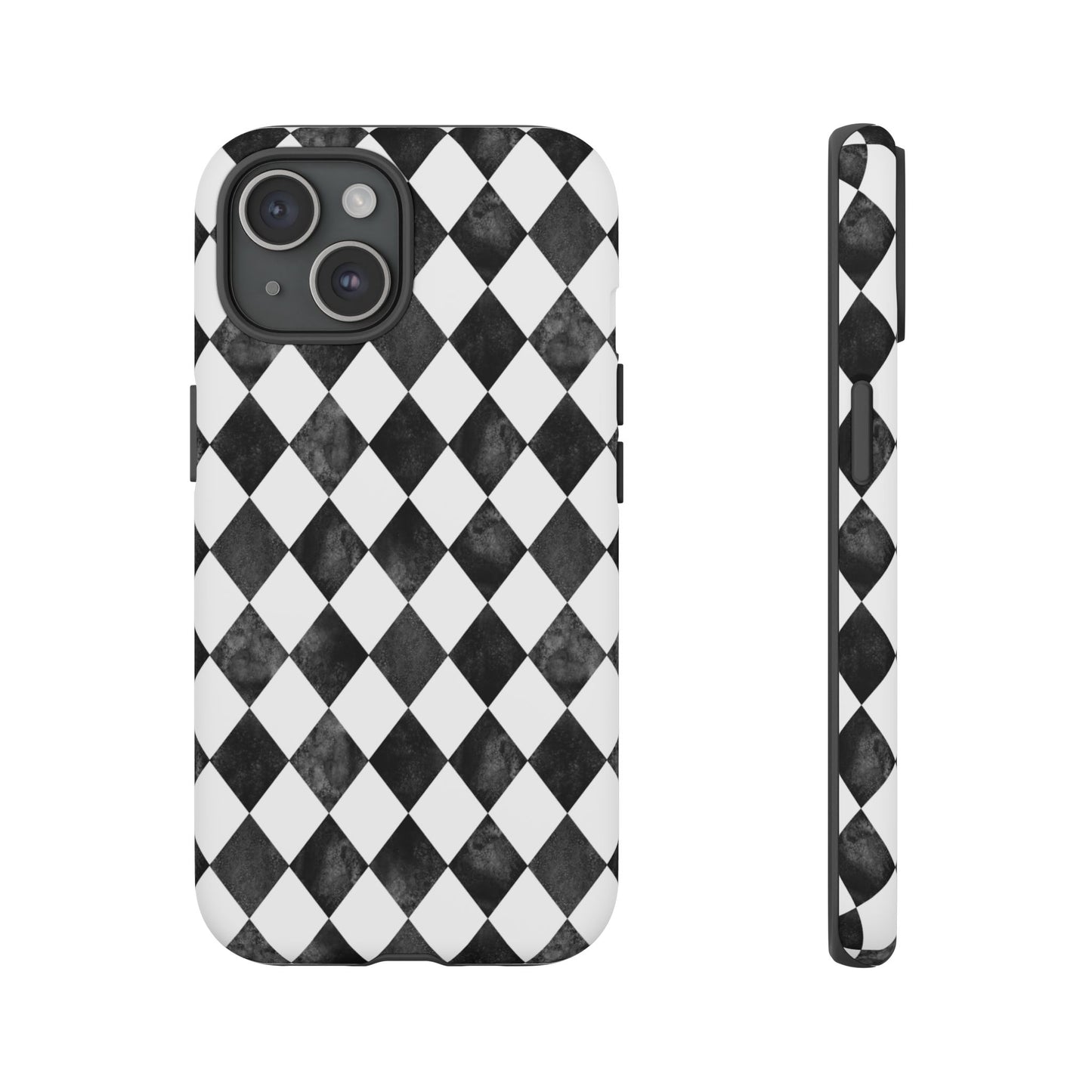 Vintage Harlequin Black & White iPhone Case