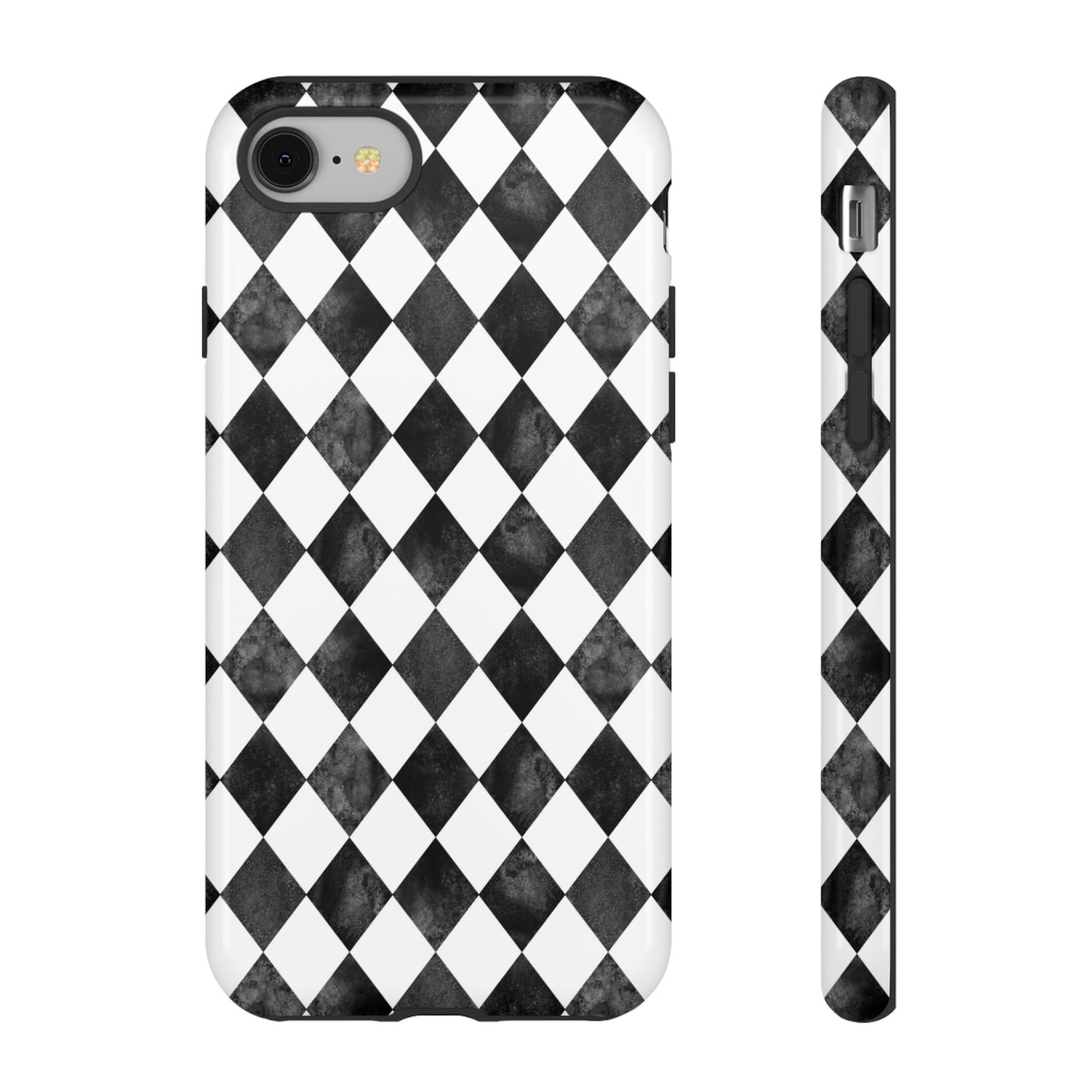 Vintage Harlequin Black & White iPhone Case