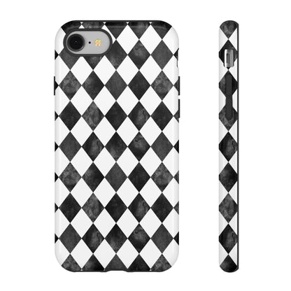 Vintage Harlequin Black & White iPhone Case